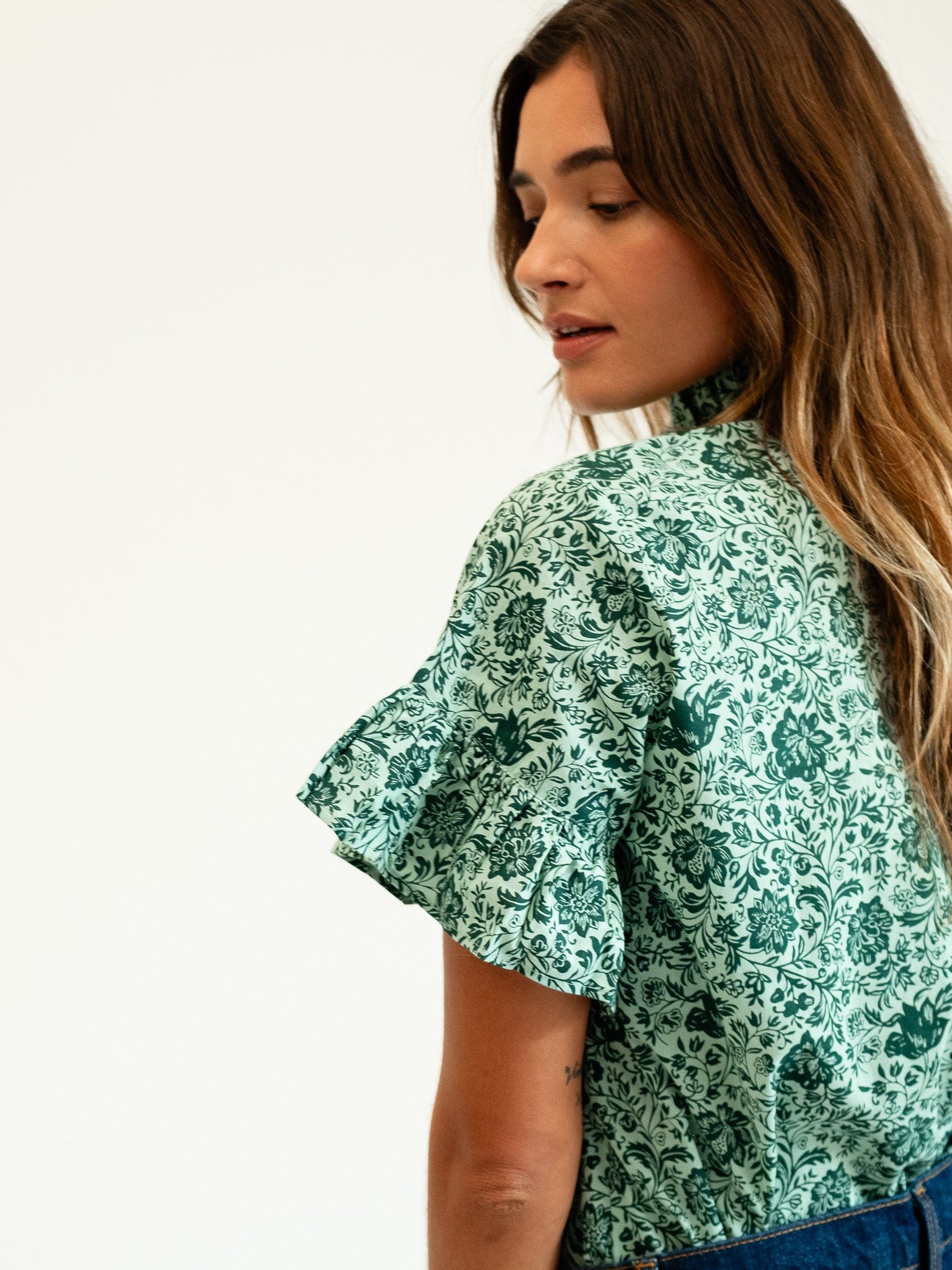 MILLE Clothing Vanessa Top in Jade Floral