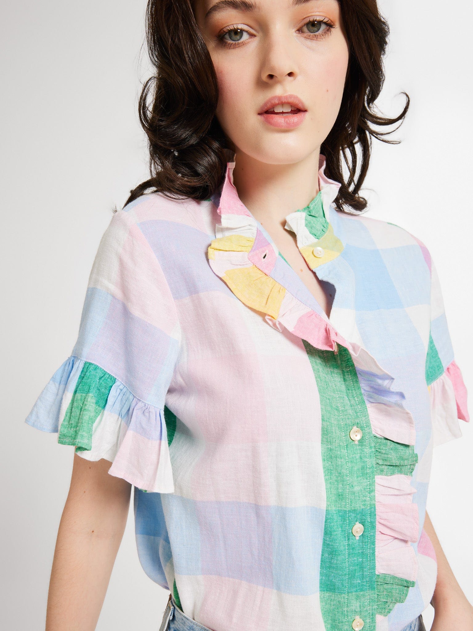 MILLE Clothing Vanessa Top in Pastel Plaid