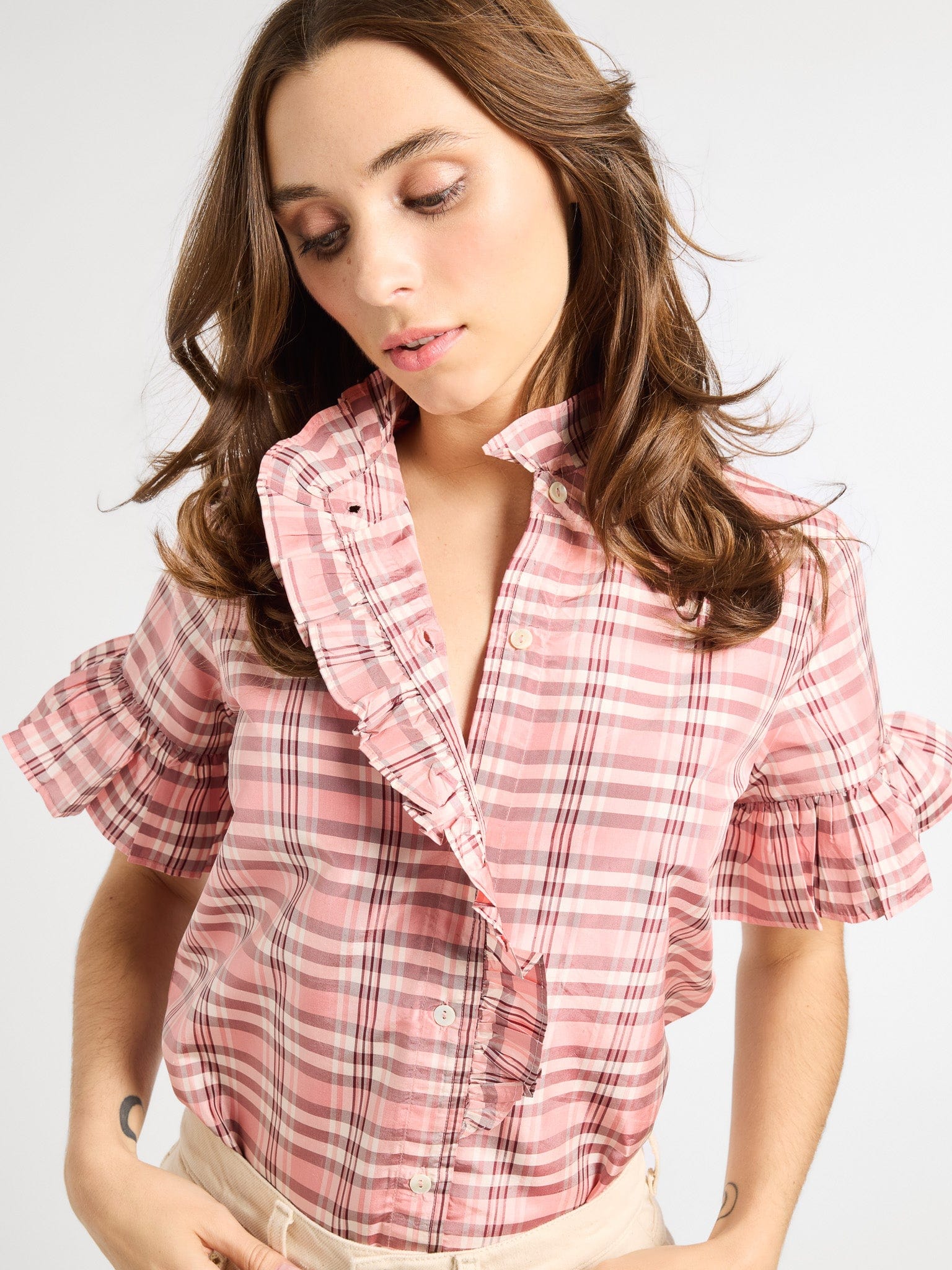 MILLE Clothing Vanessa Top in Sugarplum Plaid