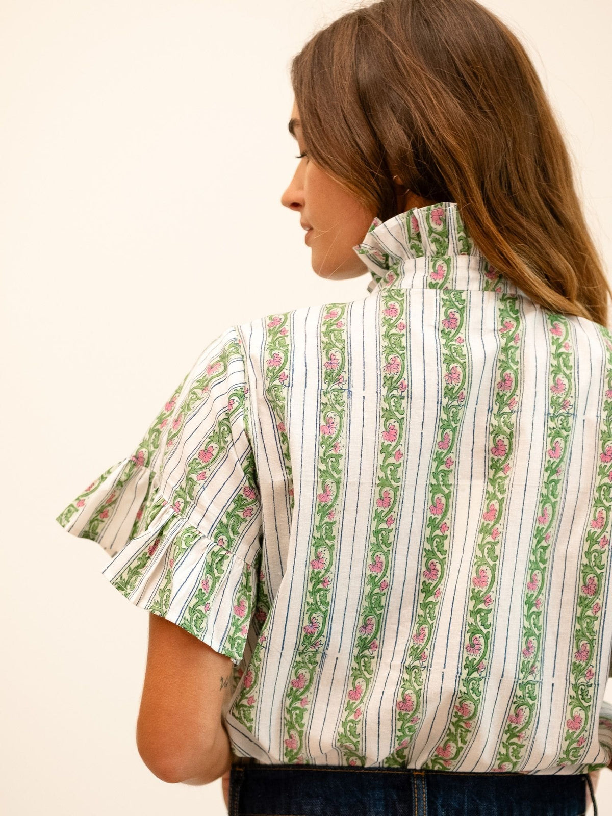 Vanessa Top in Sweet Pea Stripe — The cut