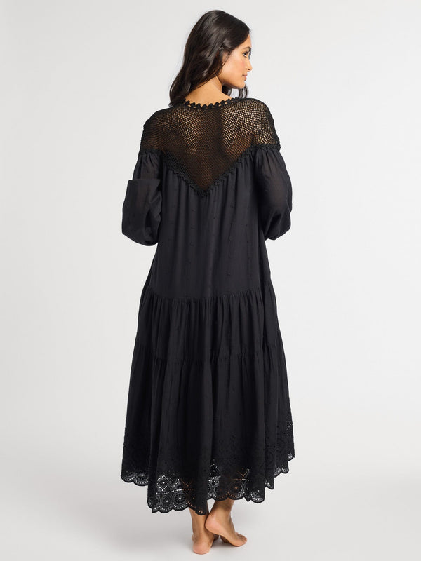Vega Crochet Dress in Black — view 5