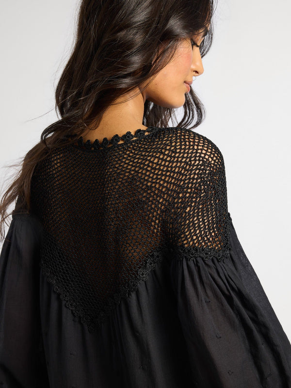 Vega Crochet Dress in Black — view 6