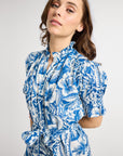 MILLE Clothing Vera Dress in Blue Hibiscus