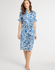 MILLE Clothing Vera Dress in Blue Hibiscus