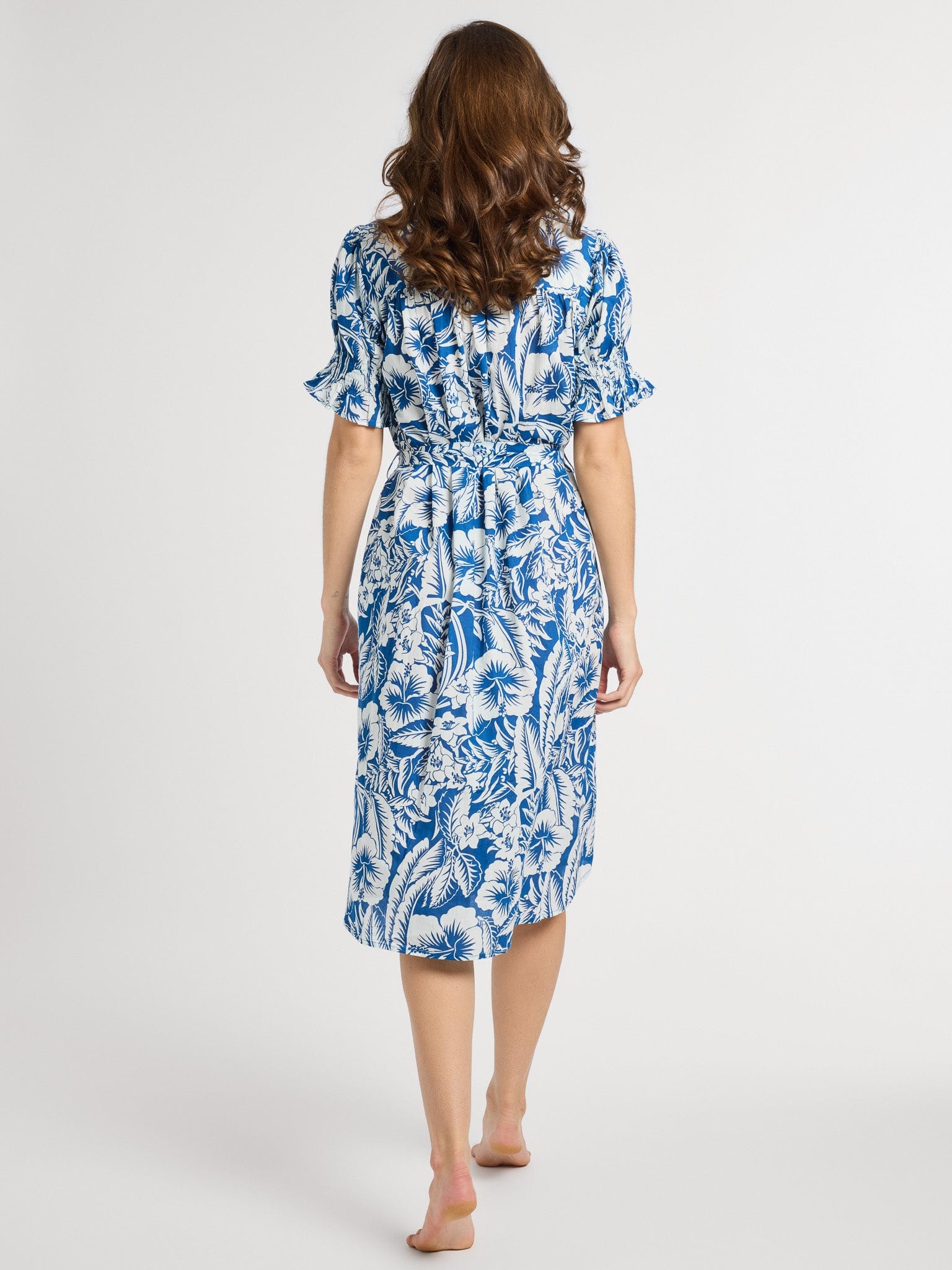 MILLE Clothing Vera Dress in Blue Hibiscus