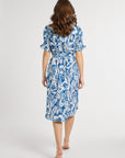 MILLE Clothing Vera Dress in Blue Hibiscus