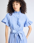 MILLE Clothing Victoria Dress in Blue Oxford