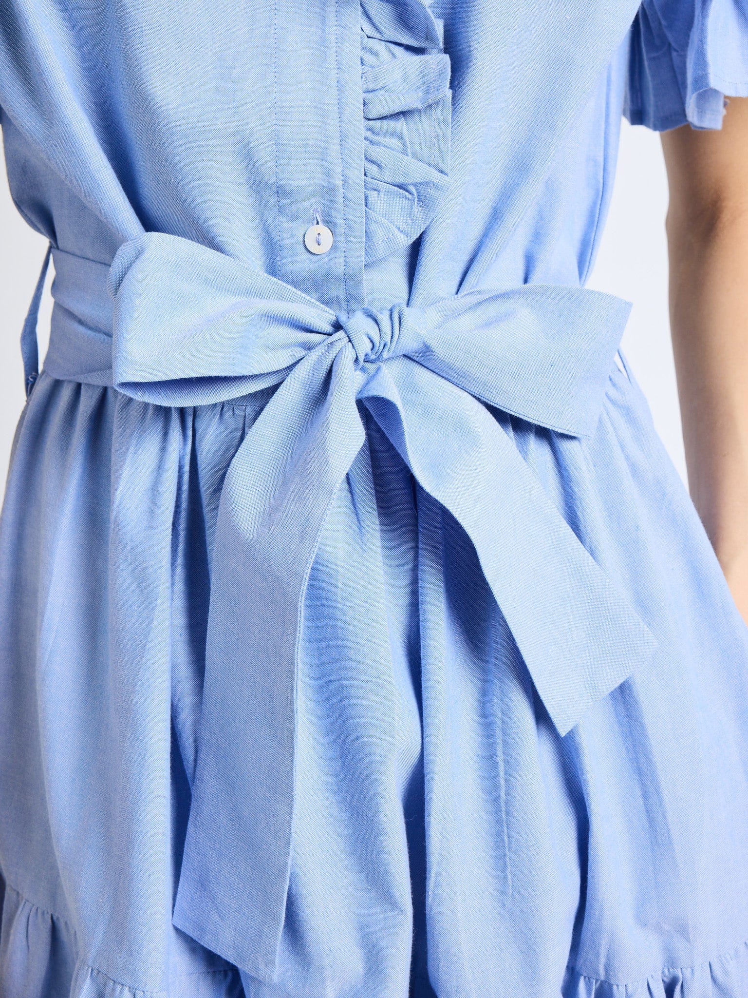 MILLE Clothing Victoria Dress in Blue Oxford