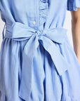 MILLE Clothing Victoria Dress in Blue Oxford