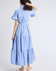 MILLE Clothing Victoria Dress in Blue Oxford