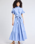 MILLE Clothing Victoria Dress in Blue Oxford