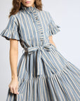 MILLE Clothing Victoria Dress in Chambray Stripe