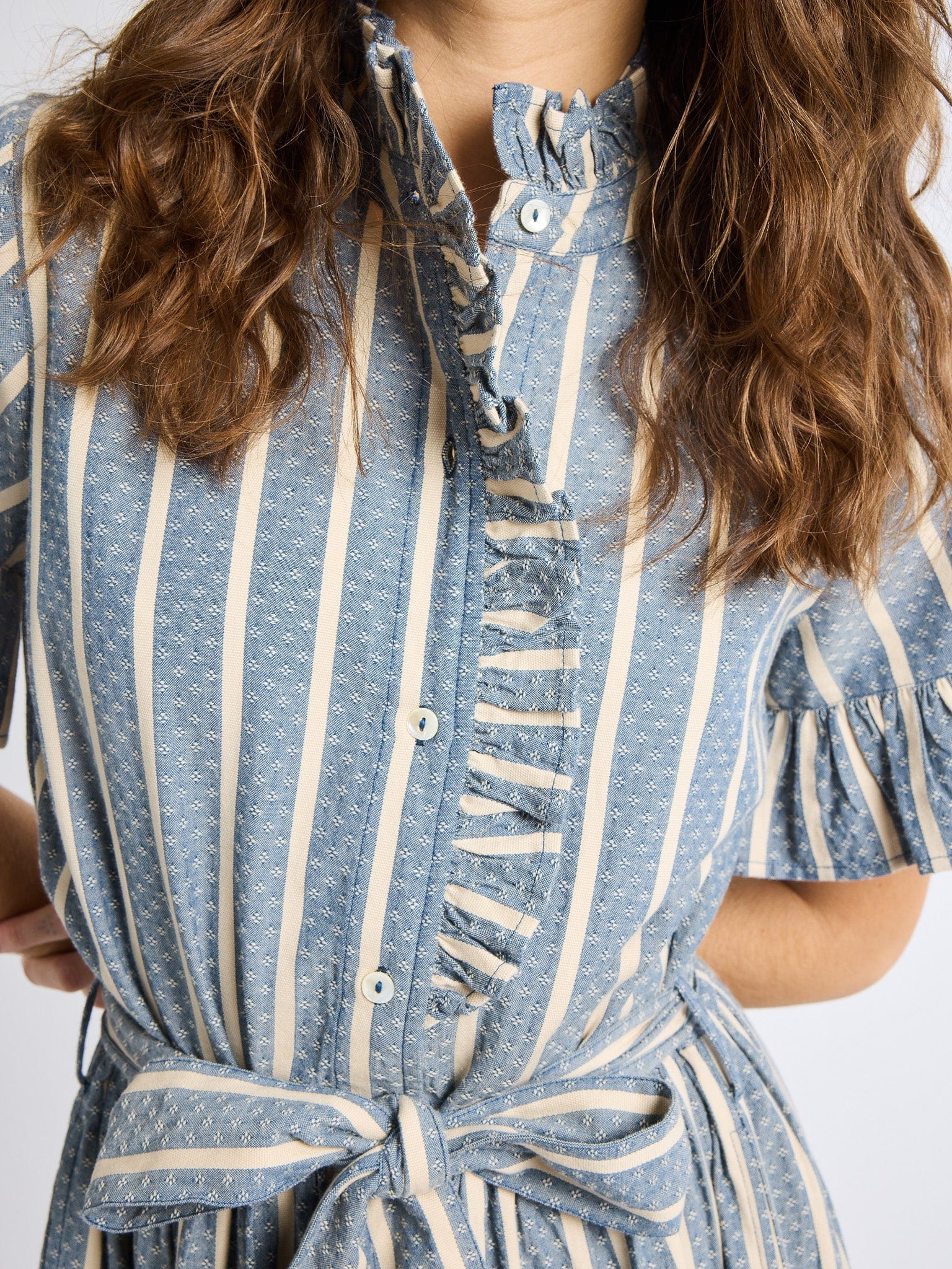 Victoria Dress in Chambray Stripe – MILLE