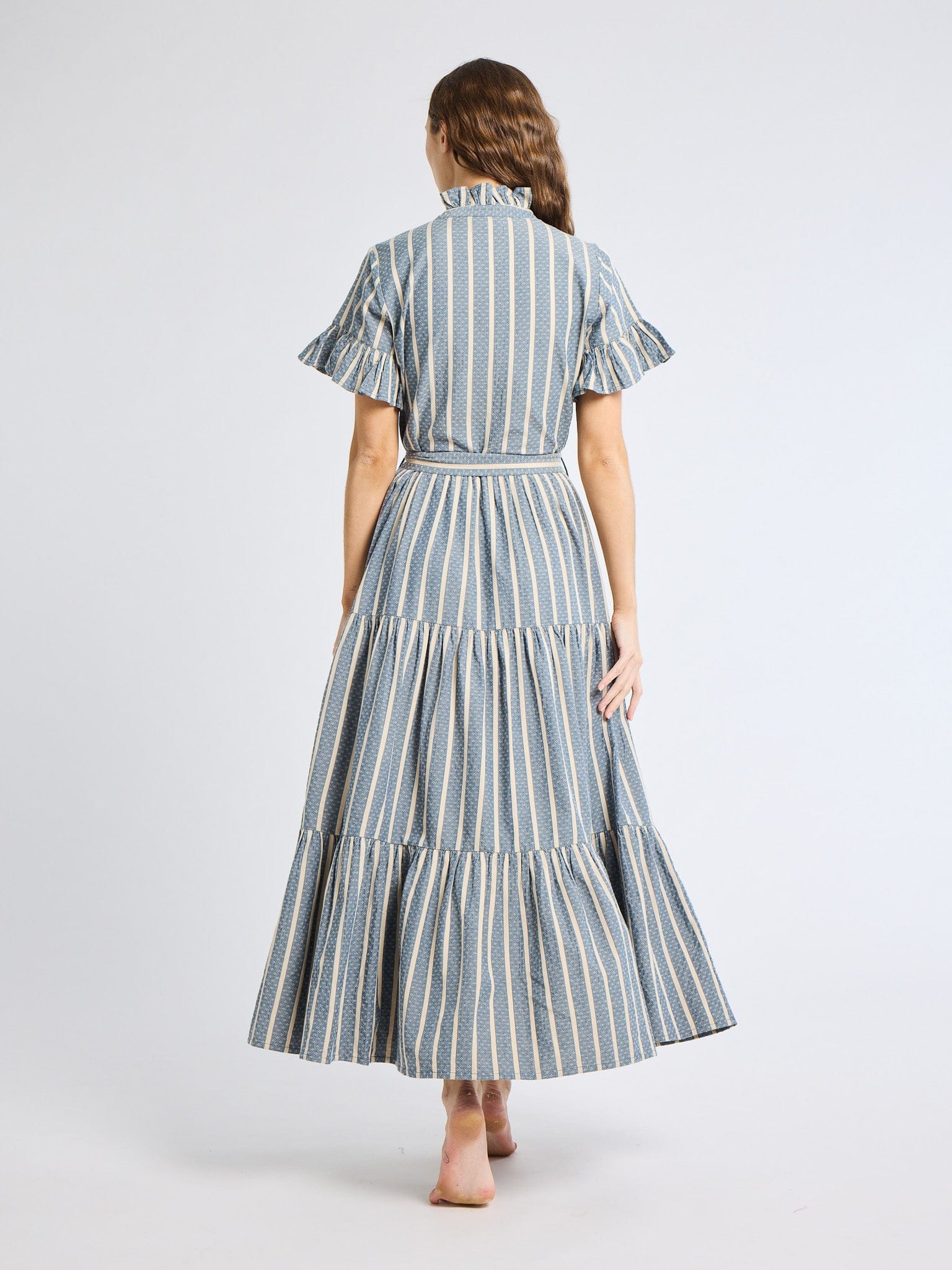 Victoria Dress in Chambray Stripe – MILLE