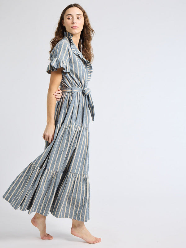 Victoria Dress in Chambray Stripe — view 4