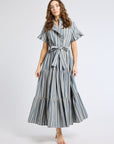 MILLE Clothing Victoria Dress in Chambray Stripe