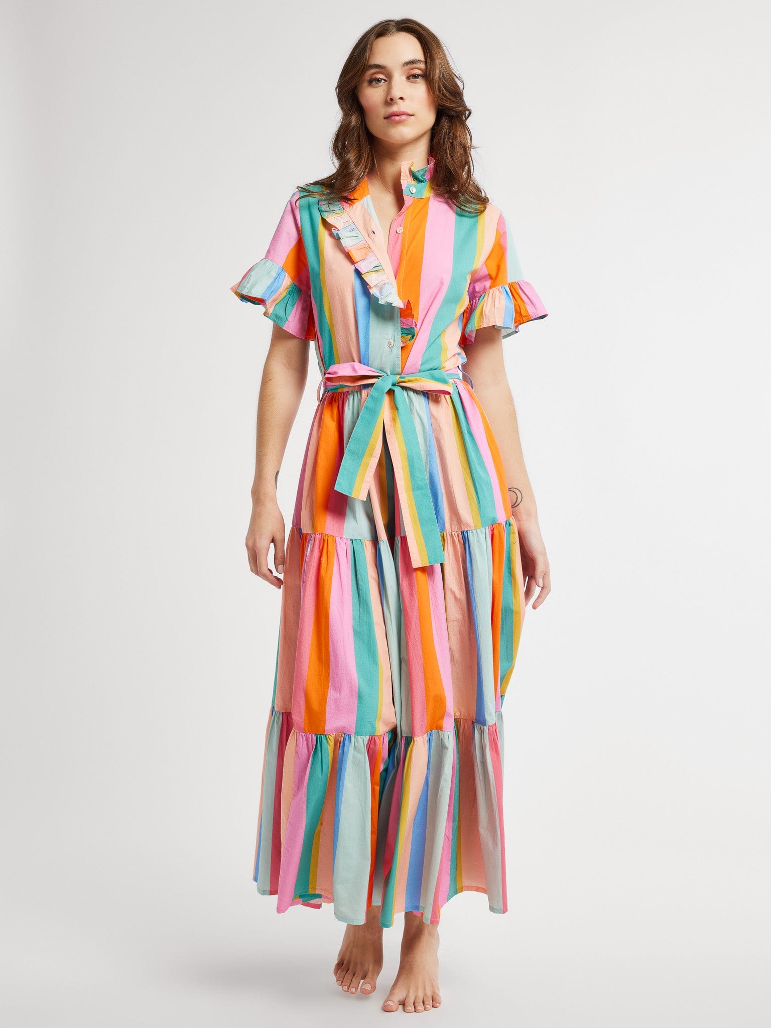 MILLE Clothing Victoria Dress in Confetti Stripe