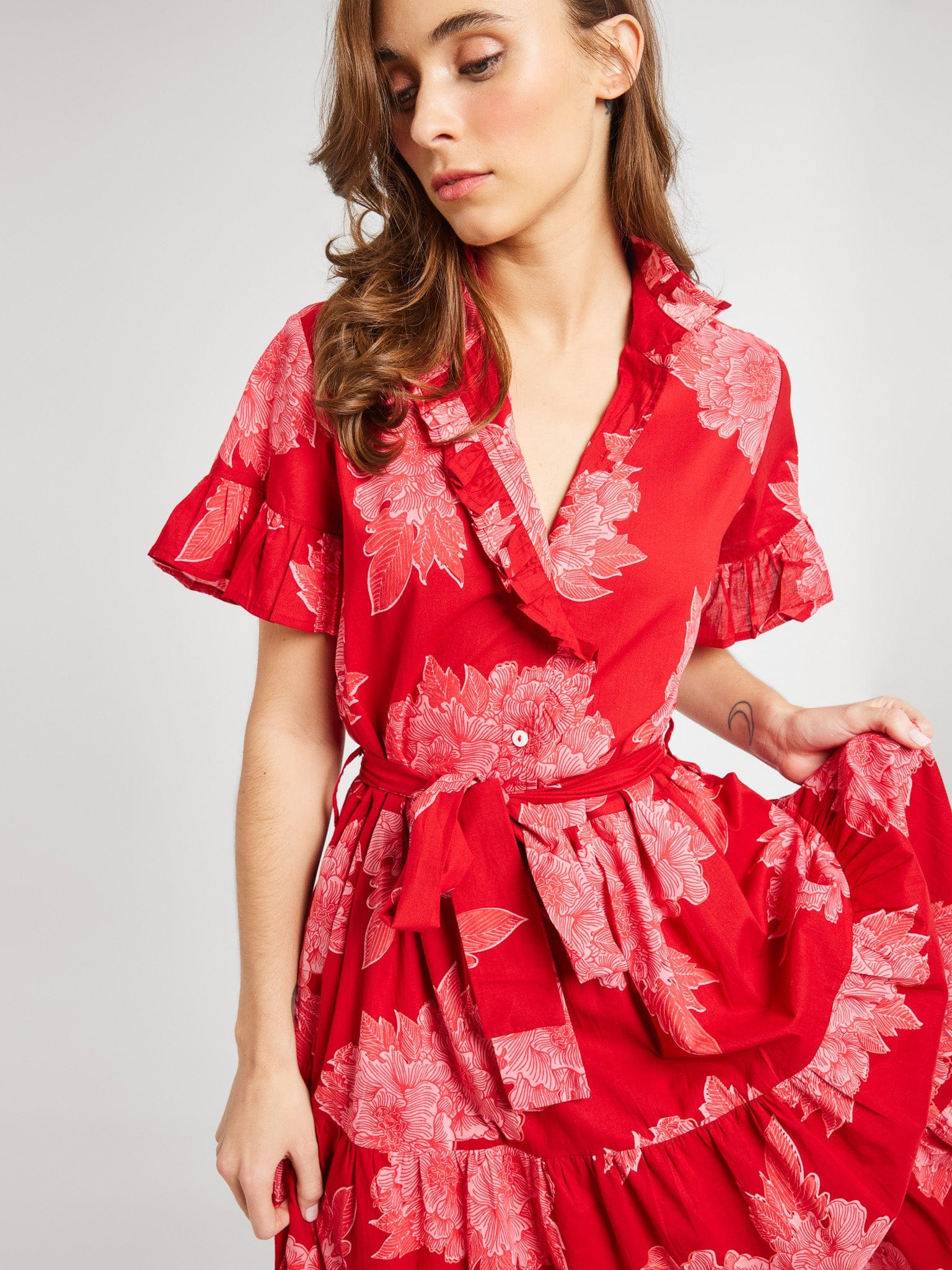 MILLE Clothing Victoria Dress in Crimson Floral