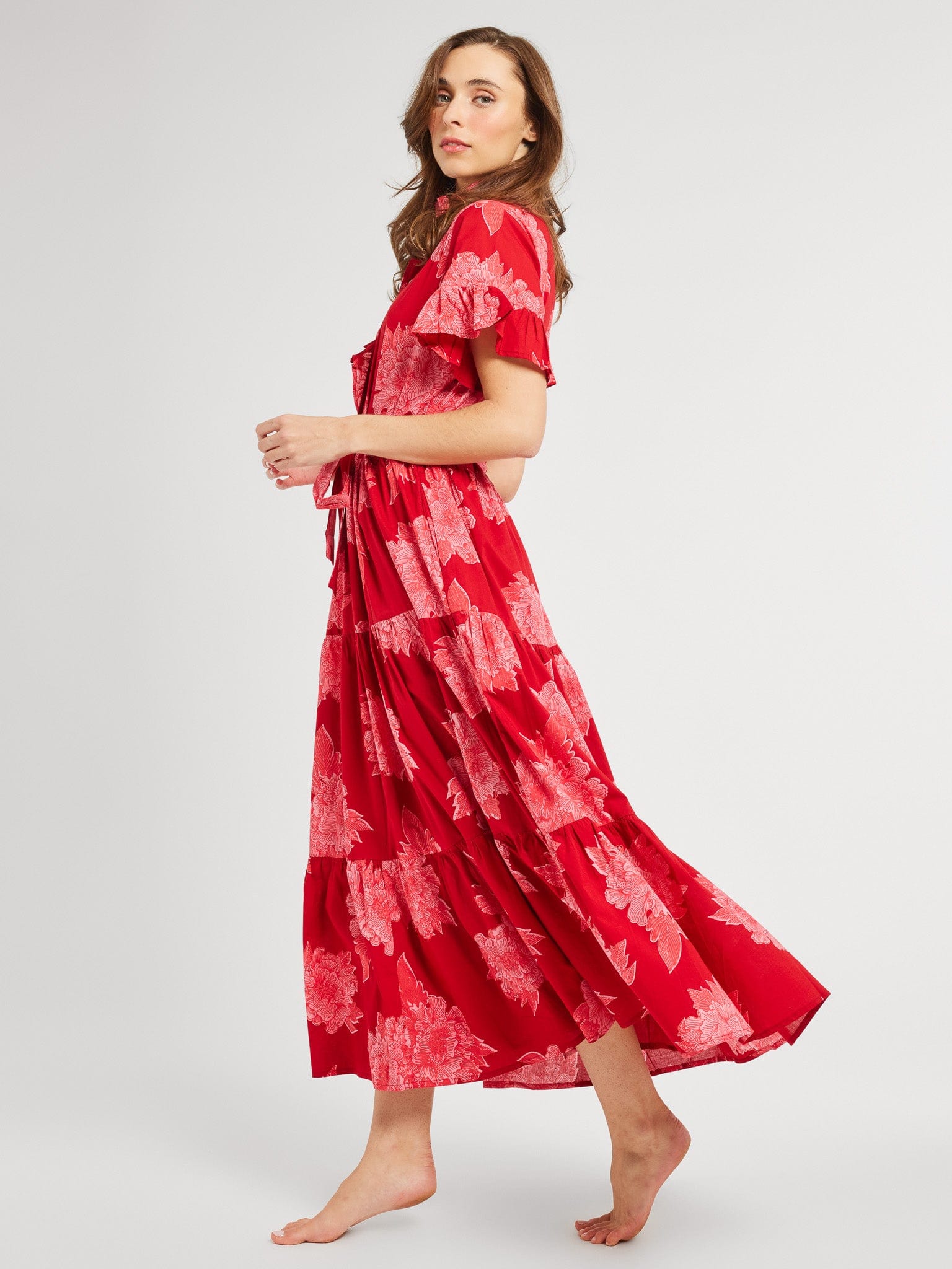 MILLE Clothing Victoria Dress in Crimson Floral