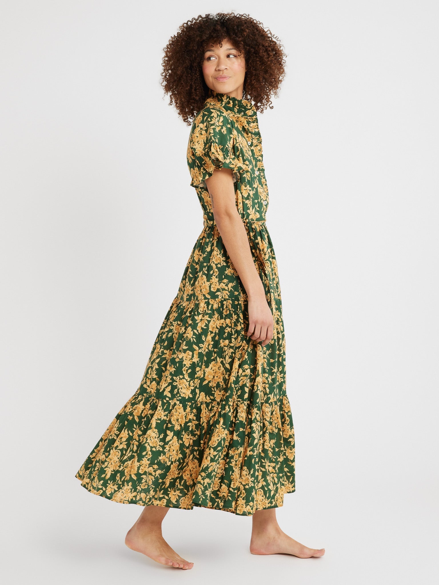 MILLE Clothing Victoria Dress in Emerald Bouquet