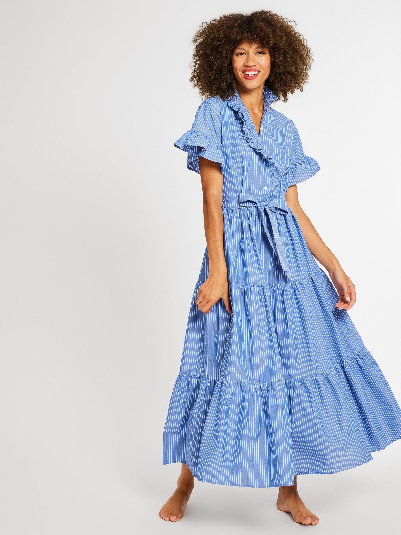 Victoria Dress in Harbor Stripe – MILLE