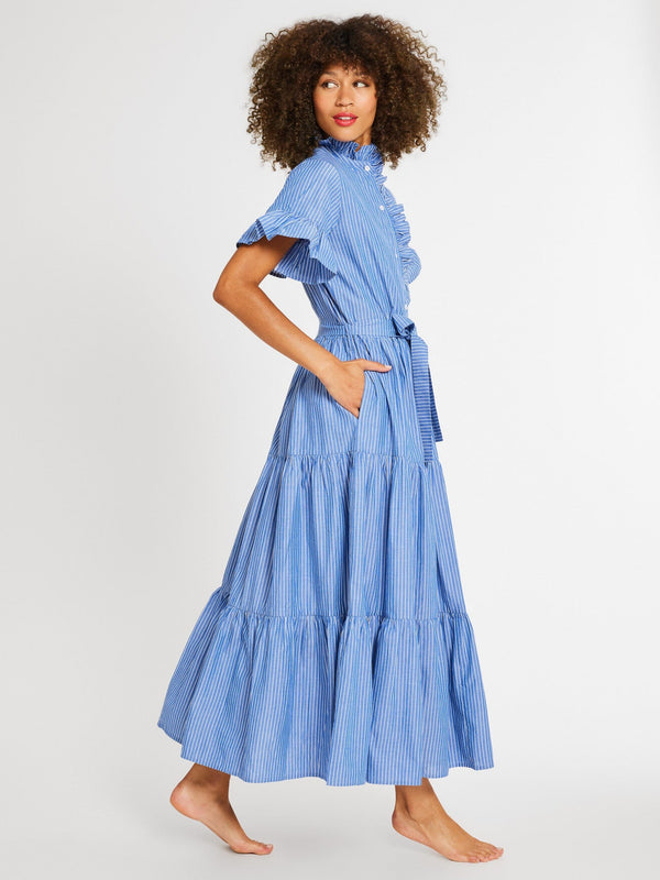 Victoria Dress in Harbor Stripe — view 8