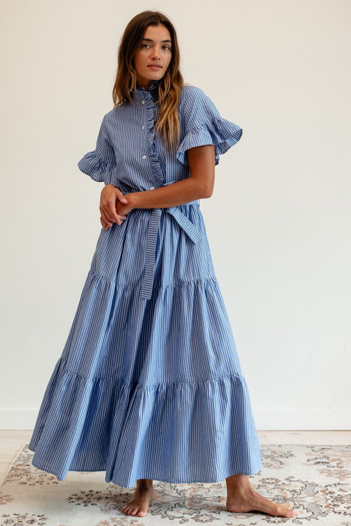 Victoria Dress in Harbor Stripe
