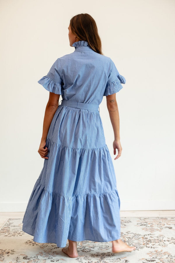 Victoria Dress in Harbor Stripe — view 2