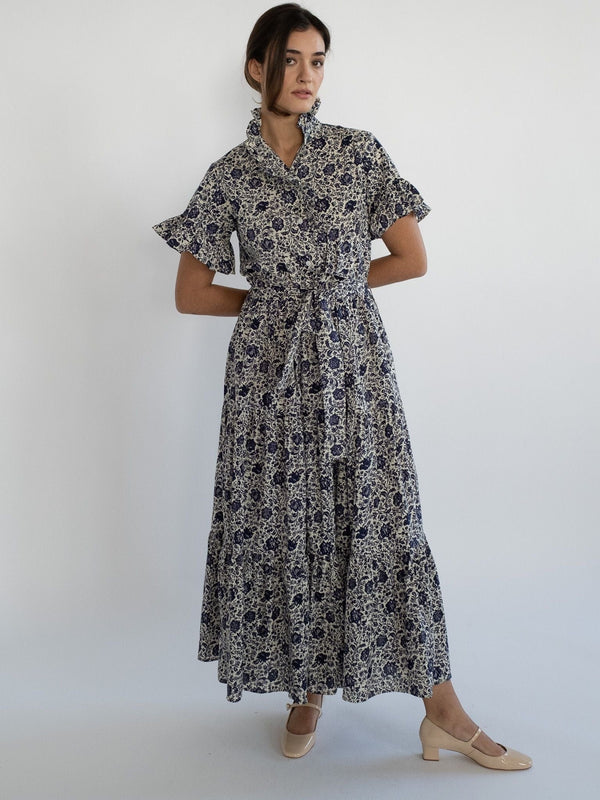 Victoria Dress in Indigo Floral — view 5