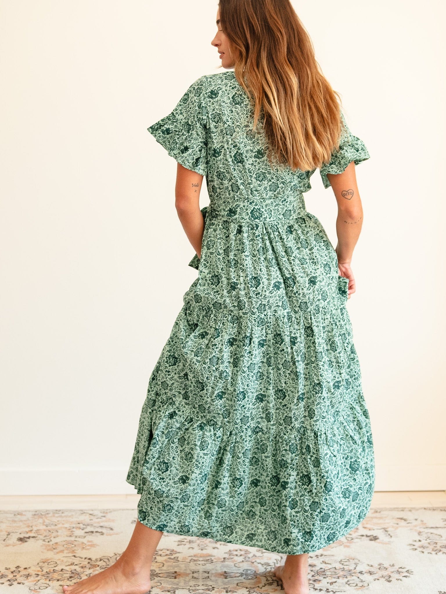 MILLE Clothing Victoria Dress in Jade Floral