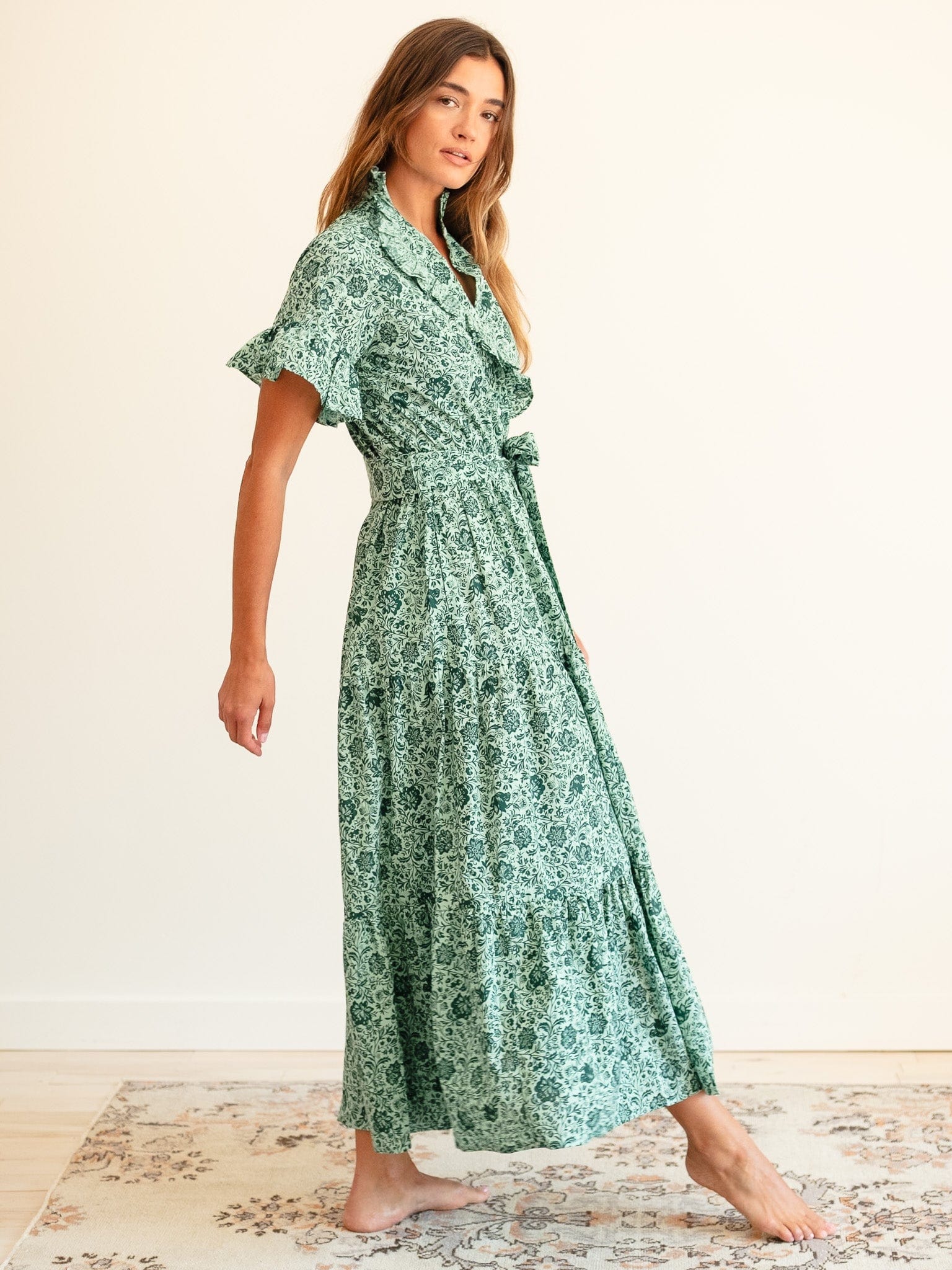 MILLE Clothing Victoria Dress in Jade Floral