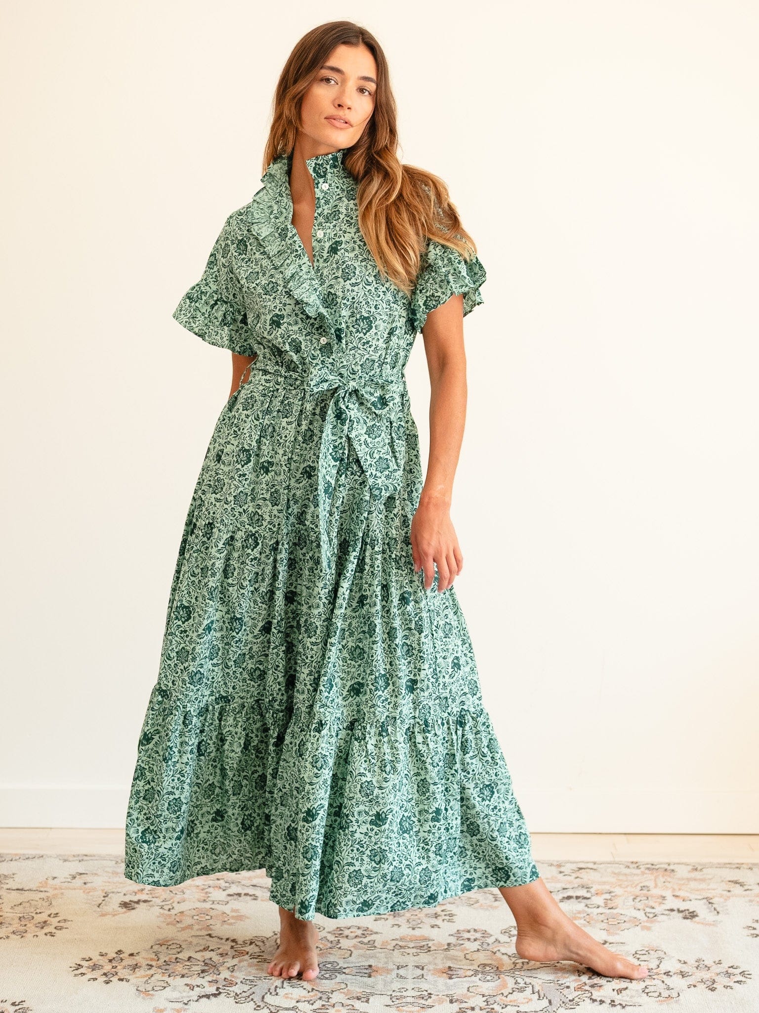 MILLE Clothing Victoria Dress in Jade Floral