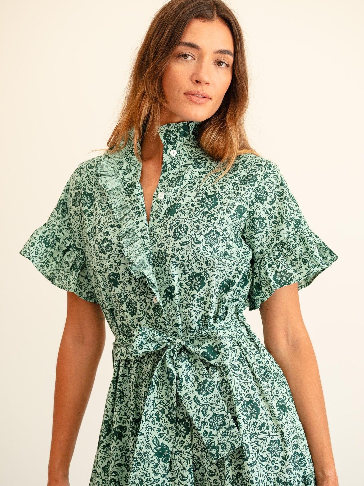 MILLE Clothing Victoria Dress in Jade Floral