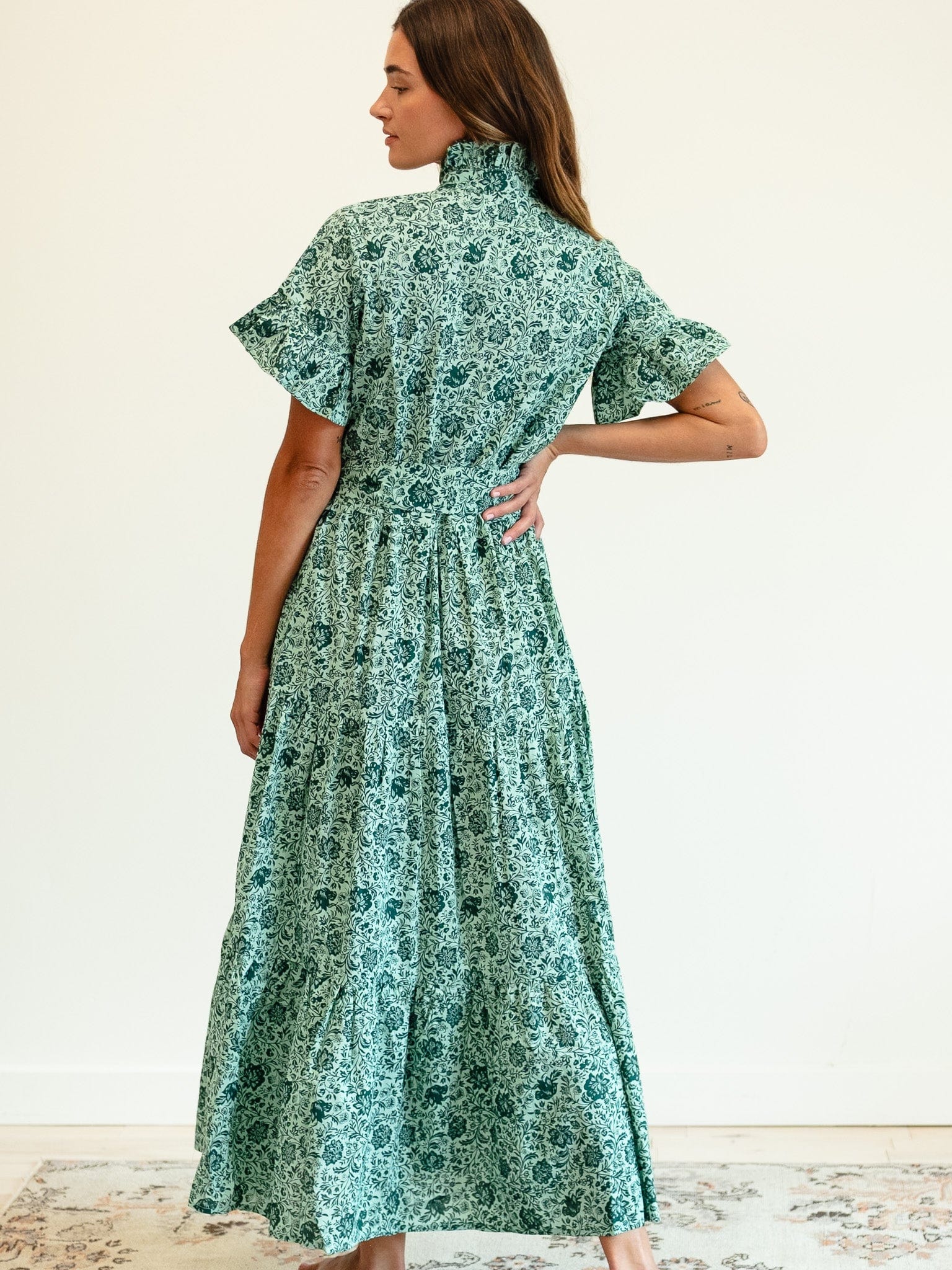MILLE Clothing Victoria Dress in Jade Floral