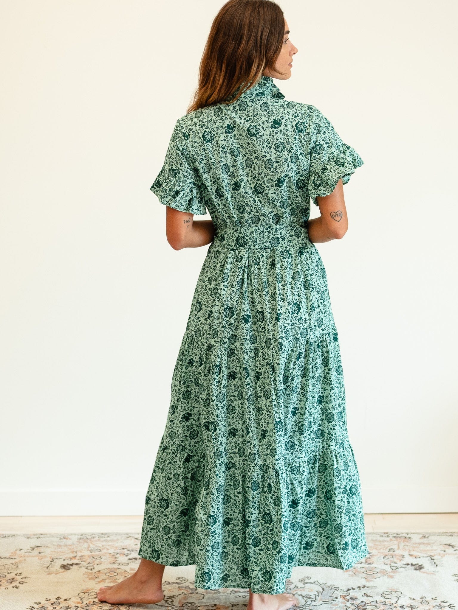 MILLE Clothing Victoria Dress in Jade Floral