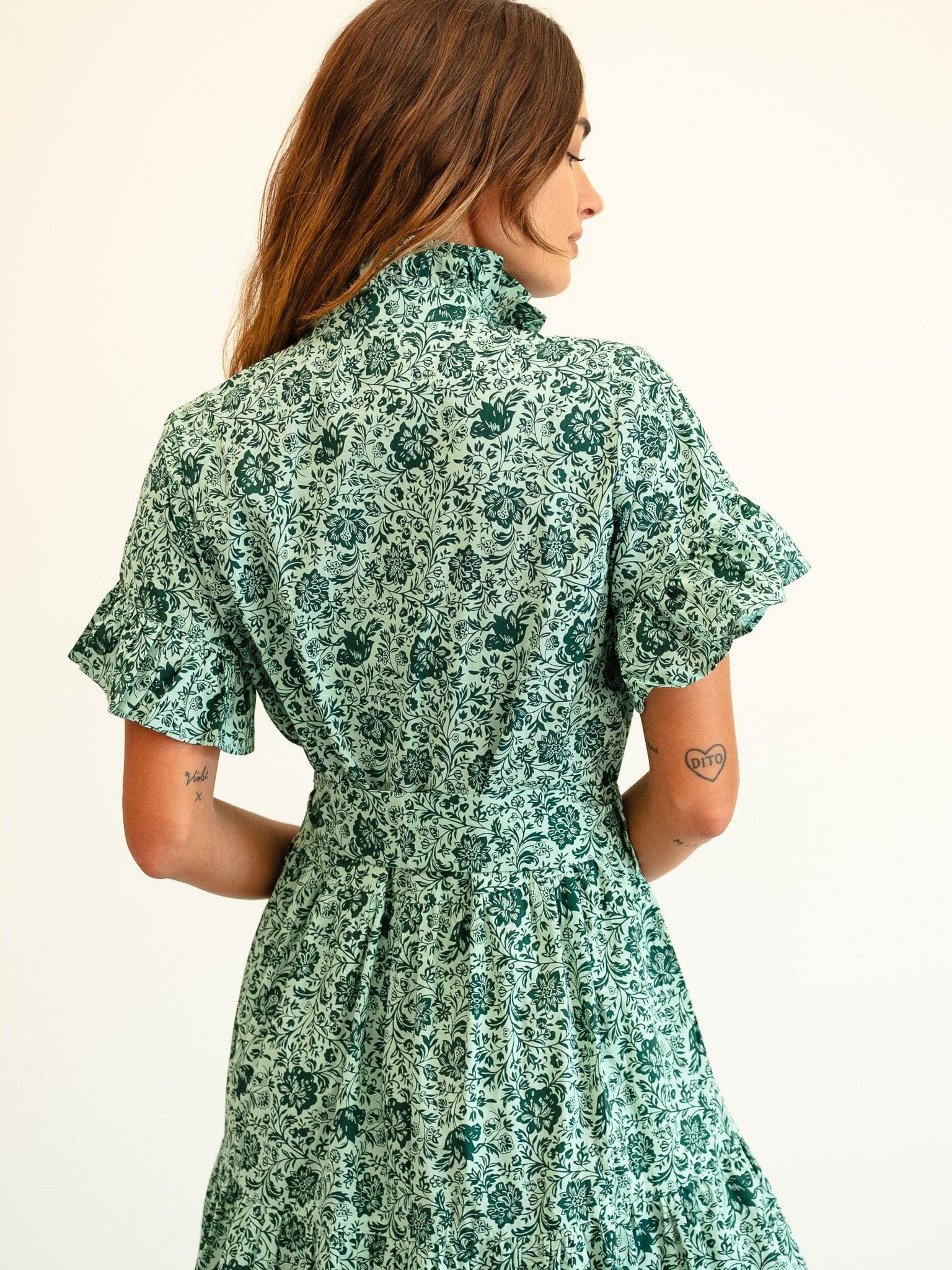 MILLE Clothing Victoria Dress in Jade Floral