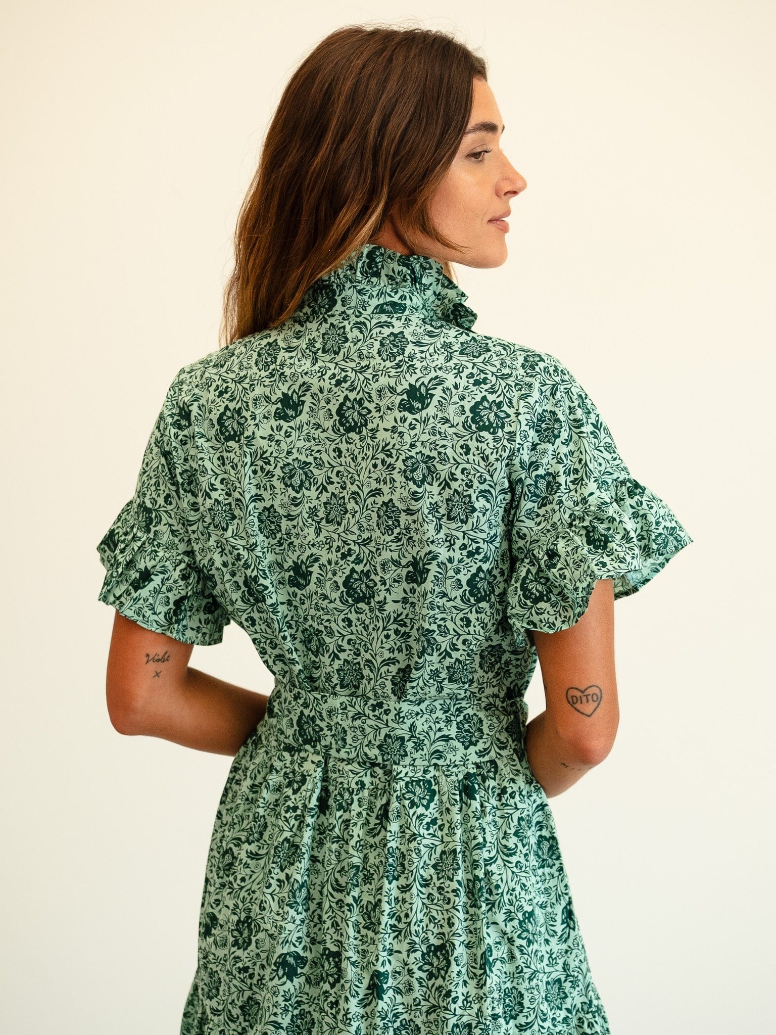 MILLE Clothing Victoria Dress in Jade Floral