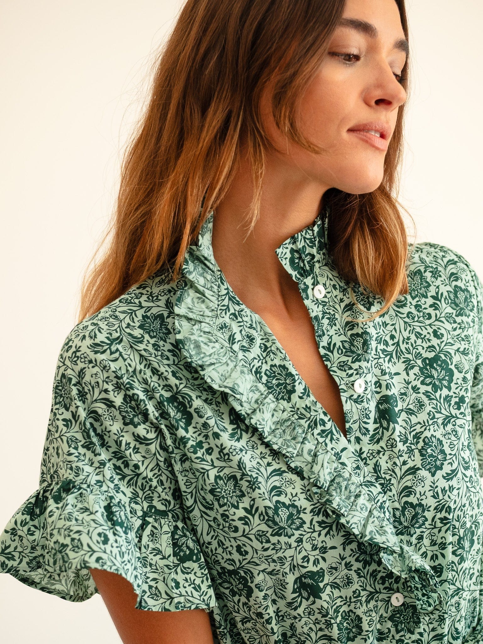 MILLE Clothing Victoria Dress in Jade Floral