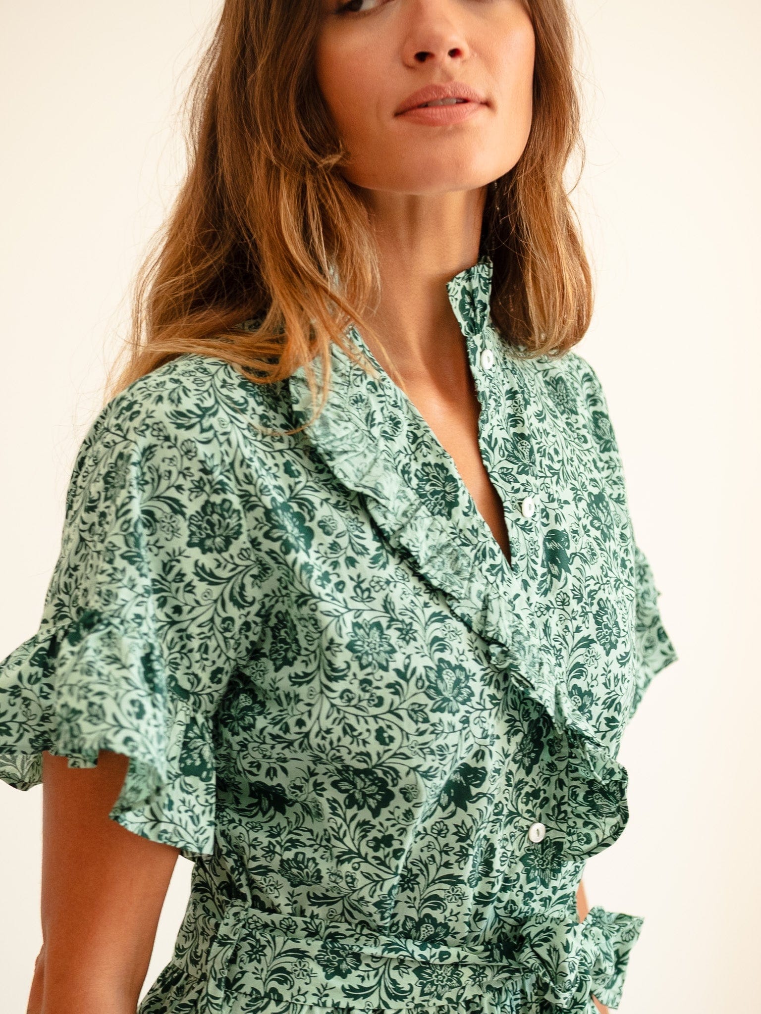 MILLE Clothing Victoria Dress in Jade Floral