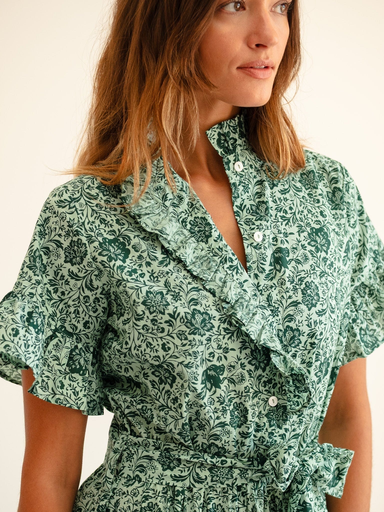 MILLE Clothing Victoria Dress in Jade Floral