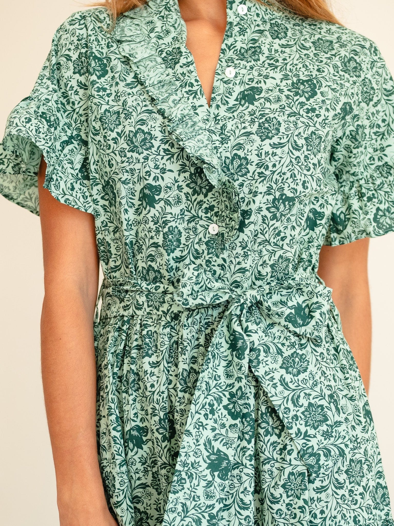 MILLE Clothing Victoria Dress in Jade Floral
