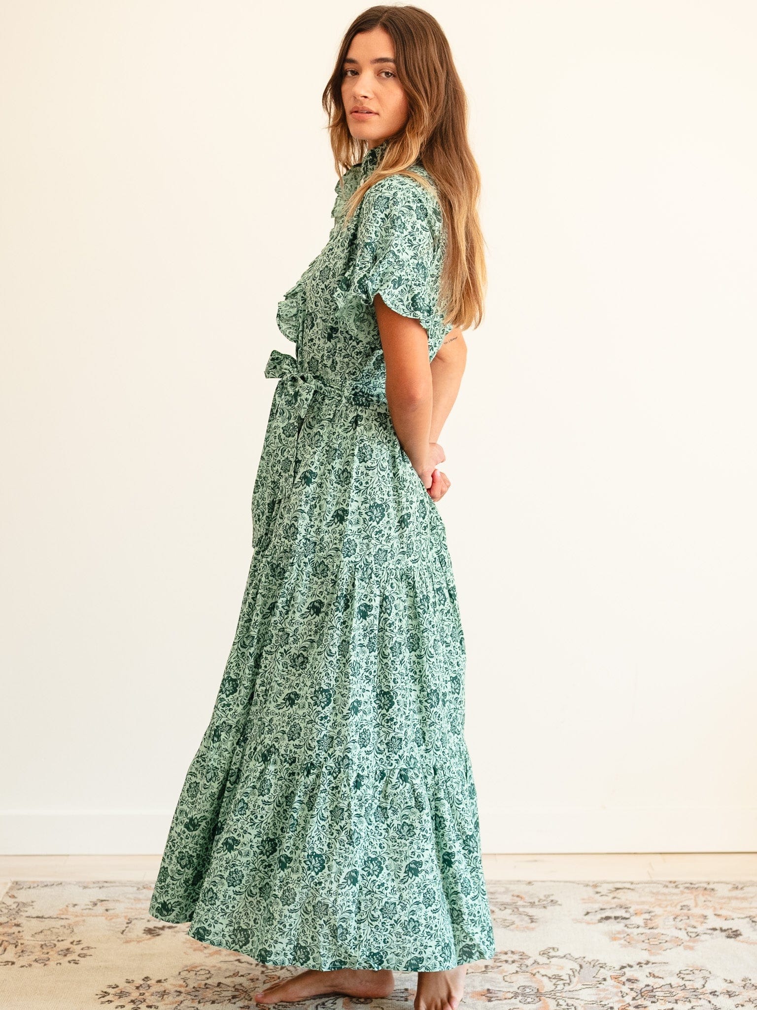 MILLE Clothing Victoria Dress in Jade Floral