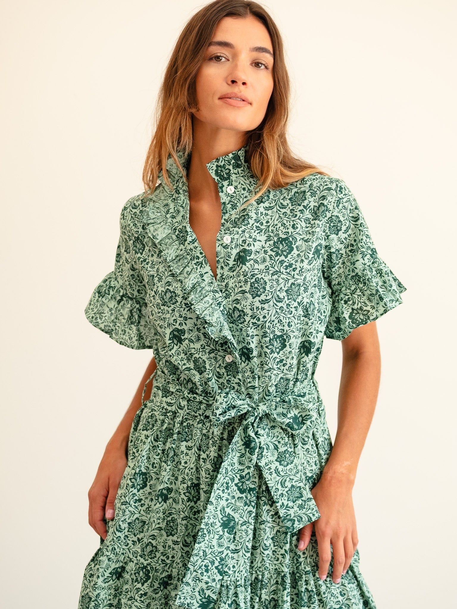 MILLE Clothing Victoria Dress in Jade Floral