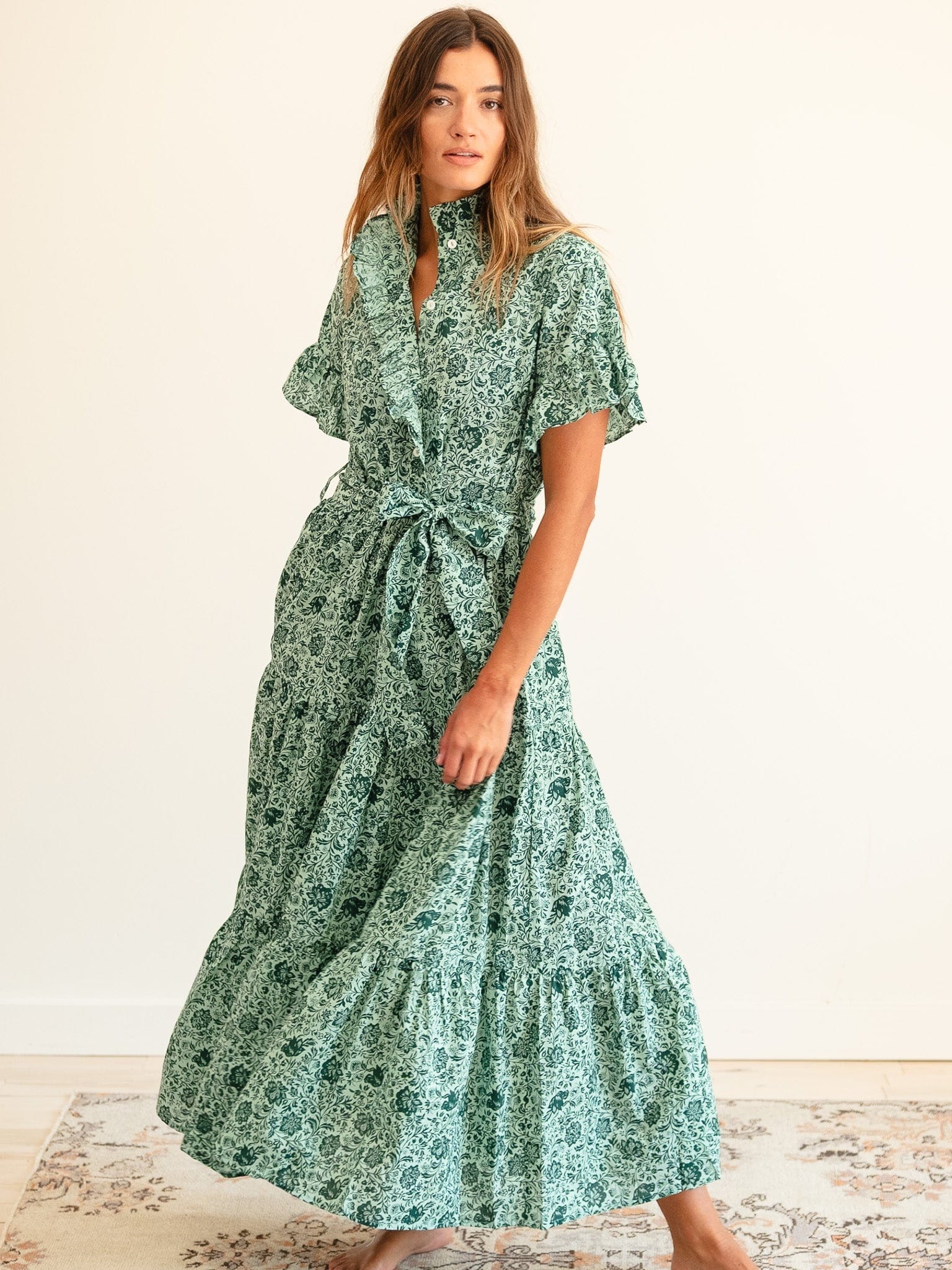 MILLE Clothing Victoria Dress in Jade Floral