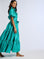 MILLE Clothing Victoria Dress in Jade Taffeta