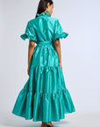 MILLE Clothing Victoria Dress in Jade Taffeta