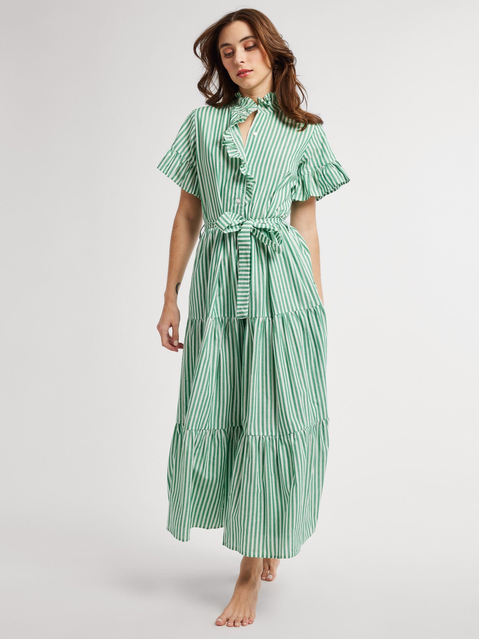 MILLE Clothing Victoria Dress in Kelly Stripe