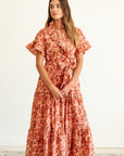 MILLE Clothing Victoria Dress in Peach Montmartre