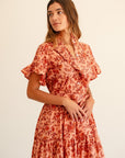 MILLE Clothing Victoria Dress in Peach Montmartre