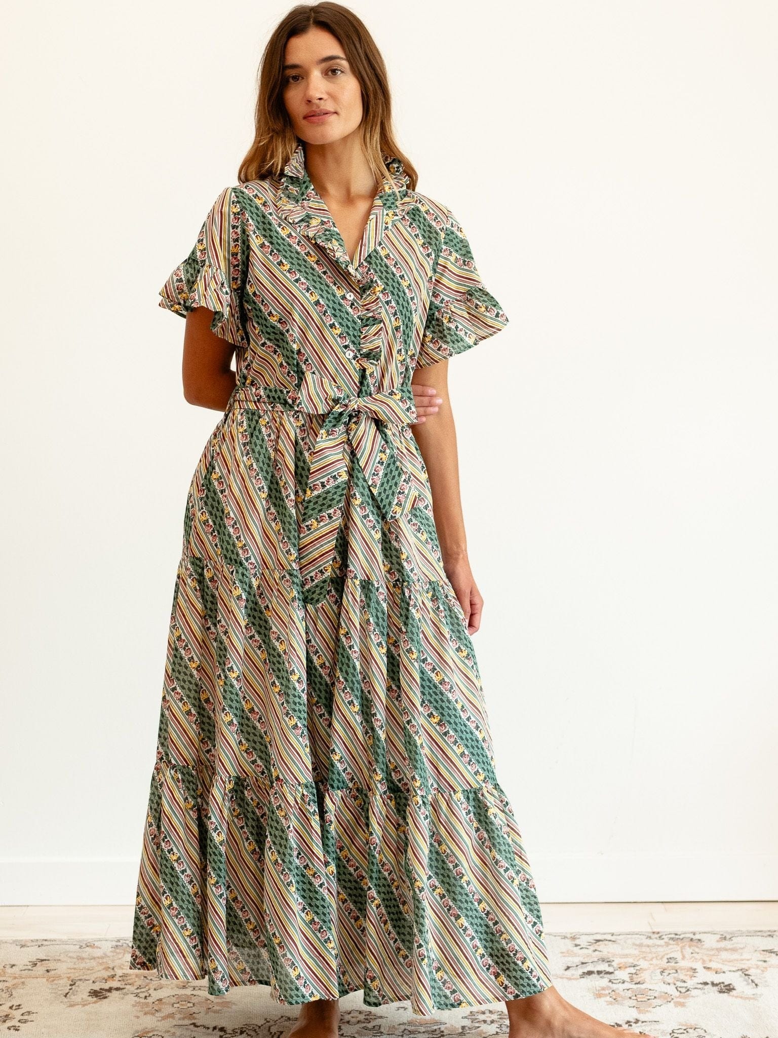 MILLE Clothing Victoria Dress in Rose Stripe